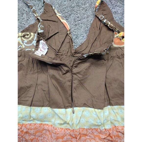 Vintage Ocean Pacific OP Strappy Sleeveless Halter Dress In Browns 11/13 Large - Picture 10 of 11